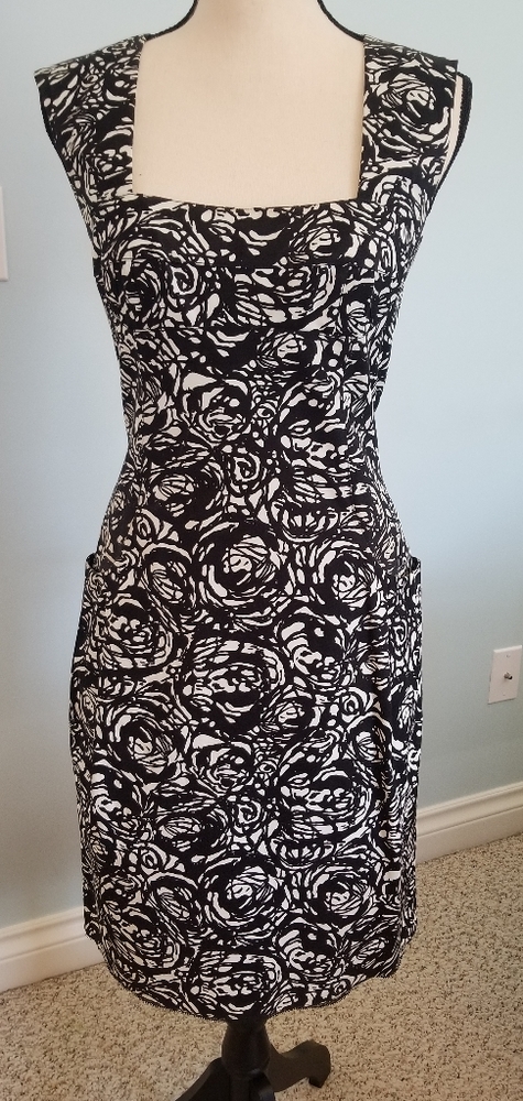 Lida Baday black roses dress.